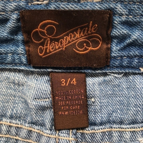 Vintage Aeropostale distressed denim faded mini jean skirt Jr size 3/4 - Picture 5 of 8
